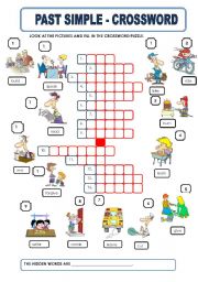 English Worksheet: PAST SIMPLE - CROSSWORD