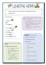 English Worksheet: LINKING VERBS