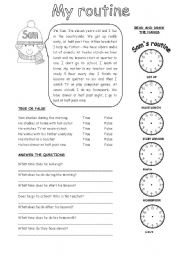 English Worksheet: My routine (2)