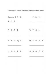 English worksheet: ABC Order