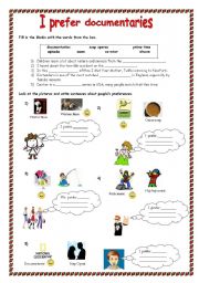 English Worksheet: preferences and tv programs