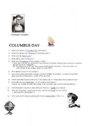 English Worksheet: COLUMBUS DAY