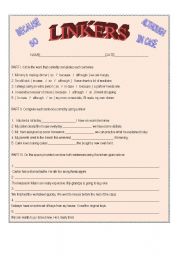 English Worksheet: LINKERS