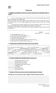 English Worksheet: past simple