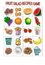 English Worksheet: Fruit salad recipes game