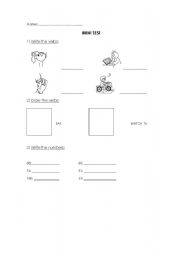 English worksheet: Actions and Numbers