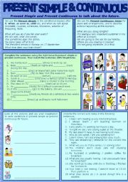 English Worksheet: PRESENT SIMPLE AND CONTINUOUS