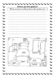 English Worksheet: Where are the Spiders?