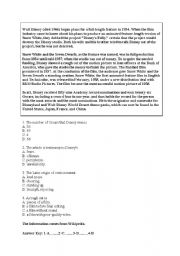 English Worksheet: WALT DISNEY