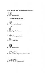 English Worksheet: sentences with have/has got
