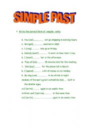 English Worksheet: Simple past part 2