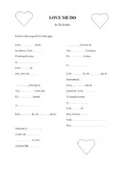 English worksheet: LOVE ME DO