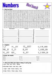 English Worksheet: Numbers