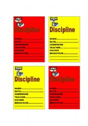 RED AND YELLOW CARDS FOR DISCIPLINE
