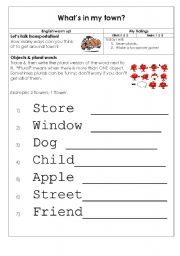 English worksheet: whats in my town