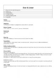 English worksheet: over and under
