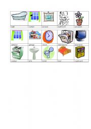 English Worksheet: Rooms Bingo (part2)