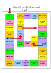 What will you do this summer? Board Game