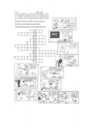 English Worksheet: Personality Traits Puzzle