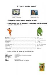 English Worksheet: Scooby-doo and the monsters interview