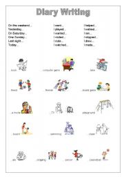 English worksheet: Diary Writing Prompt Sheet