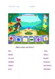 English worksheet: Colours and forms