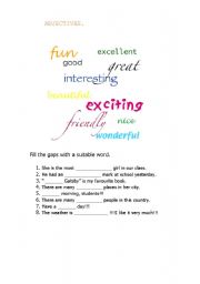 English worksheet: Adjectives