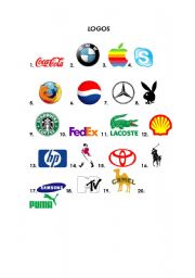 English Worksheet: Company Logos-Matching Exercise