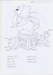 English Worksheet: colours