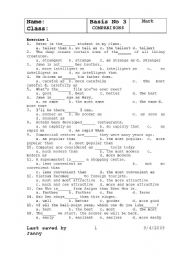 comparison exercises(MCQ)