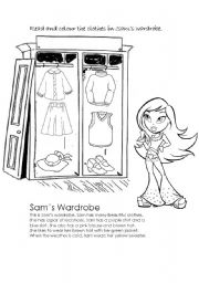 English Worksheet: Sams wardrobe