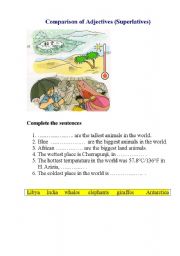 English worksheet: Superlatives