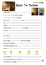 English Worksheet: Back 2 School