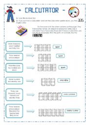 English Worksheet: Calculator