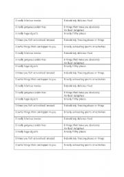 English Worksheet: Base and Strong Adjectives Game