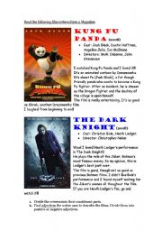 English Worksheet: Film Reviews