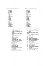 English worksheet: Arts and Culture - Nouns and Descriptions Exercise