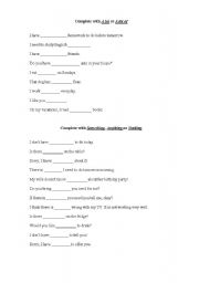 English worksheet: A lot (Of) and Somethin, Anything, Nothing