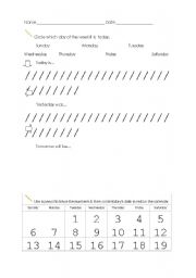 English Worksheet: Days of the Week number 1