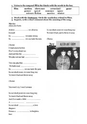 English worksheet: Movies- Alien Ant Farm