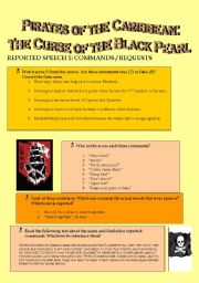 English Worksheet: PIRATES OF THE CARIBBEAN: THE CURSE OF THE BLACK PEARL.- Reported Speech 1