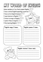 English Worksheet: My first English portfolio - Page 2