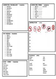 English worksheet: ESl review elementary