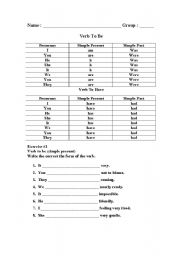 English worksheet: To BE