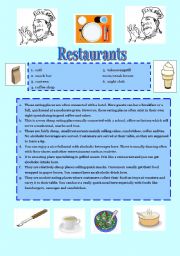 English Worksheet: Restaurants