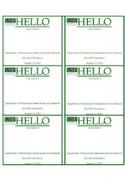 English Worksheet: Hello Name Tags