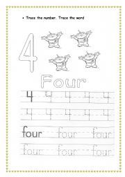 English Worksheet: Four