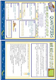 English Worksheet: Quantifiers- many, much, a lot of, Lots of -