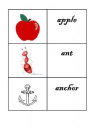 English worksheet: Phonetic Flashcards - Letter A (1)