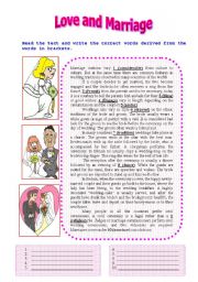 English Worksheet: Love and Marriage